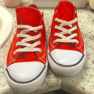 Red tennis shoes